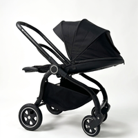 Poussette bébé portable 4 en 1, système de voyage avec grandes roues, réversible et luxueuse, siège auto pour nouveau-né