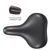 KEREACHY Selle de vélo de montagne personnalisée, durable, imperméable, de sécurité, avec coussin de massage, large et épais en PVC, ventilée