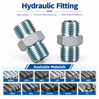 Adaptor Hidrolik Lurus Berlapis Seng dari Baja Karbon CNC, Fitting Transisi Selang Hidrolik untuk Mesin Konstruksi Excavator