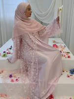 Ensemble Abaya Formelle Mexizo Brodé Floral et Perlé 2 Pièces avec Robe Intérieure pour Femmes Musulmanes – Robe de Soirée Islamique Modeste de Dubaï