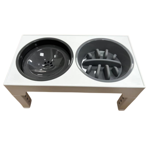 Nouveau bol Double surélevé réglable bol pour chien à alimentation lente bol d'eau potable pour chien en acier inoxydable <span class=keywords><strong>bouche</strong></span> flottante non mouillante - Product Image 3