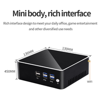 YINGCHI Mini PC I3 5005U 8 * USB HD VGA affichage MSATA stockage bureau maison entreprise ventilateur refroidissement Micro ordinateur