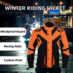 Chaqueta de Invierno para Hombre, Mezcla de Poliéster/Algodón, Estampado por Transferencia de Calor, Manga Larga, Inspirada en Equipos de Carreras, Traje Casual para Motociclismo - Product Image 2