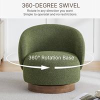 Fauteuil pivotant moderne, fauteuil à barillet, rembourrage en tissu performant, pieds en bois massif, mobilier modulaire pour la maison