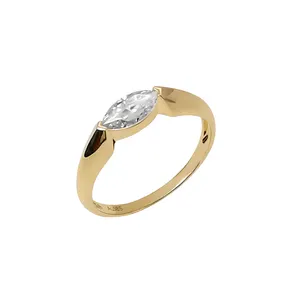 नई डिजाइन 14K असली सोना वीवीएस के साथ Moissanites फैशन जटित Moissanite हीरा 14K ठोस सोने की शादी की अंगूठी गहने