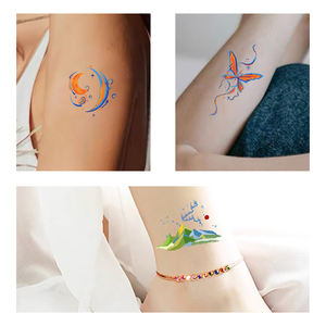 Piccoli adesivi temporanei freschi del tatuaggio linee impermeabili di schizzo <span class=keywords><strong>con</strong></span> <span class=keywords><strong>fiori</strong></span> e disegno della farfalla - Product Image 5