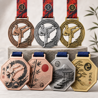 Medaglie Personalizzate in Metallo con Incisione 3D per Karate, Sport, Gare, Lotta, Wukf, Taekwondo, Judo, Jiu Jitsu, Oro, Argento, Bronzo