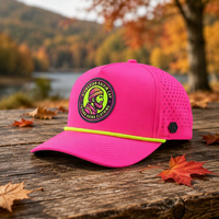 Casquette de golf personnalisée avec logo découpé au laser, respirante, avec cordon, patch en caoutchouc, imperméable, séchage rapide, casquette de sport 5 panneaux