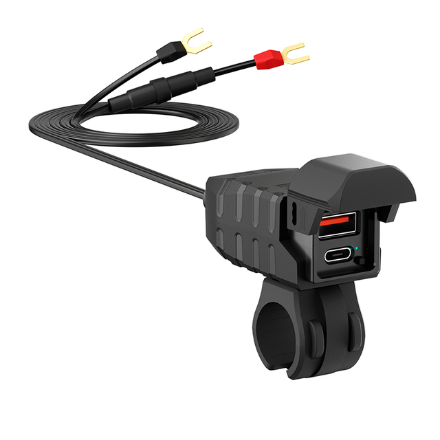 Universal Motorcycle Phone Charger Waterproof Handlebar Moto Usb Charger Qc 3.0 Type C Charging Motorcycle Charger