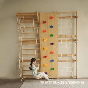 Nuevo equipo de escalada de madera para niños, para interiores, para jardín de infantes, educación temprana, entrenamiento físico para bebés, escalera de escalada, columpio. - Product Image 3