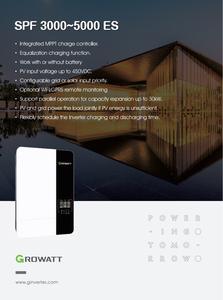 Onduleur solaire monophasé hors réseau AC Growatt Spf5000es 48V Wechselrichter <span class=keywords><strong>Spf</strong></span> <span class=keywords><strong>5000</strong></span> <span class=keywords><strong>Es</strong></span> onduleur hybride hors réseau 5KW Growatt - Product Image 5