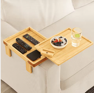 Support pour ordinateur portable en bambou pour le bureau, le canapé et la salle de bain, plateau de rangement à un seul niveau - Product Image 1