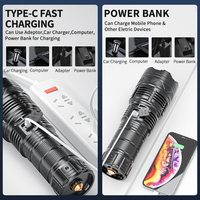 Lampe torche télescopique LED rechargeable, lampe de travail portable extensible avec batterie externe pour le camping, les activités de plein air et les situations d'urgence