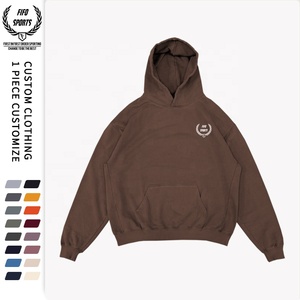 เสื้อฮู้ดผ้าฝ้ายบ็อกซี่สำหรับผู้ชายเสื้อสเวตเชิ้ตโอเวอร์ไซส์หนาพิมพ์ลายโลโก้แบบ100% สำหรับฤดูหนาว - Product Image 1
