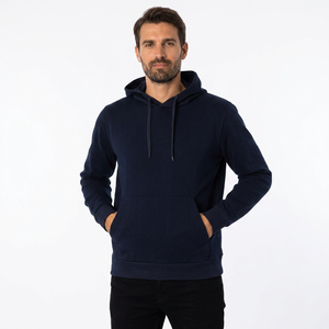 <b>Men's</b> Soft Casual Hoodie Front Pocket Drawstring Comfortable Solid Color <b>Pullover</b> 100% Cotton ODM Regular Fit 3D Embroidery - Product Image 2