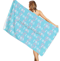 Serviette de plage personnalisée promotionnelle pour sororité ZPB Zeta Phi Beta, serviette de plage en microfibre absorbante à séchage rapide