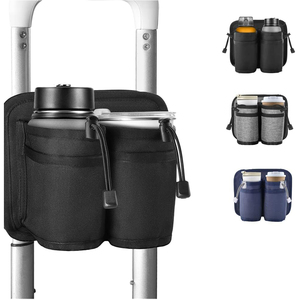 Travelers Beverage Caddy Drink Carrier for Luggage Travel Cup Holder Handle Wrap Suitcase Accessories <b>Hands</b>-<b>Free</b> Convenience - Product Image 1