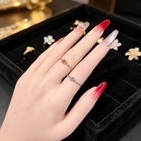 Cincin Bunga Mawar Stainless Steel Grosir, Berhiaskan Rhinestone Merah, Dapat Diatur, Warna Emas Perak, Stok Tersedia, Perhiasan Fashion