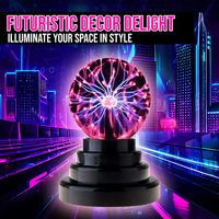 Sphère magique boule de plasma en cristal veilleuse 3 pouces pour enfants jouet scientifique électrostatique boule ionique atmosphère lampe de nuit