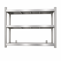 Étagères de rangement murales flottantes en acier inoxydable brossé finition mate, robustes, pour cuisine, capacité de charge 300 kg/m