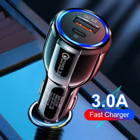 Adapter Charger Mobil Universal Aksesoris Ponsel Terlaris Pengisi Daya Cepat QC 3.0 USB 3.1A 2 PORT USB Ganda Colokan Dalam Mobil