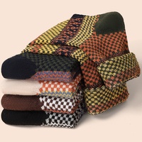 7191 Chaussettes longues mi-mollet vintage en coton pour homme, absorbant la transpiration, automne-hiver
