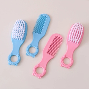 Juego de cepillo de Peine de masaje para recién nacidos, cepillo de seguridad de estilo de dibujos animados para quitar la tapa de la cuna hecha de plástico PP - Product Image 3