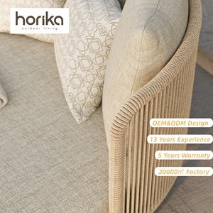 سرير شمس فاخر من هوريكا بتصميم بيضاوي، مصنوع من حبال منسوجة وإطار من الألومنيوم، أثاث حمام السباحة العصري، سرير استلقاء للتشمس - Product Image 3