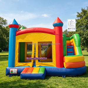 Castillos Inflables Comerciales para Exteriores, Brincolines Inflables para Niños, Combo <span class=keywords><strong>de</strong></span> Tobogán Inflable con Soplador - Product Image 1