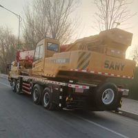 Grue de chantier SANY50T d'occasion, puissante et économe en carburant, avec commande par joystick, camion à flèche, télécommande, pompe à moteur pour infrastructures agricoles