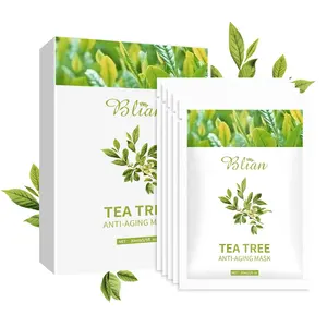 Skincare Tea Tree viso Anti-invecchiamento maschera lenitiva macchie sebo migliorare la pelle ruvida nutriente Anti-rughe foglio maschera facciale