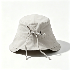Chapeau de soleil à large bord gris clair pour femmes, UPF 50+, séchage rapide, chapeau seau réglable avec nœud papillon - Product Image 2
