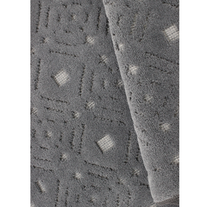 Alfombra de baño y tapete Levina gris oscuro de 60x100cm, de algodón jacquard, premium, suave, altamente absorbente, lavable, hecho en Turquía. - Product Image 3