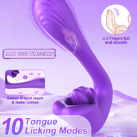 Zungen-Leck-G-Punkt-Klitoris-Stimulator 10-Gang-Vibration Latex IPX7 Wasserdicht USB Wiederaufladbar Silikon-Vibrator für Frauen 40dB