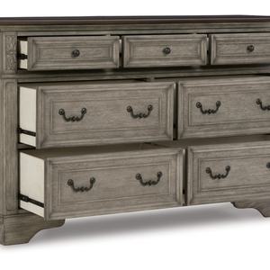 Aparador Rústico con Acabado Gris, 7 Cajones, Madera y Hierro, Diseño Clásico Tallado, para Sala de Estar, Comedor, Cocina, Dormitorio, Hotel - Product Image 3