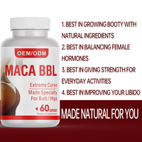 Complément Naturel Maca Plus OEM d'Usine pour l'Augmentation des Fesses et des Hanches, Capsules Maca BBL pour l'Amélioration de la Puissance Féminine et Masculine