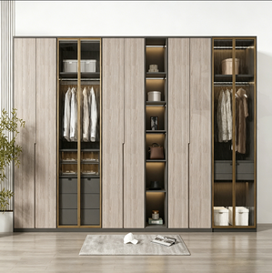 <span class=keywords><strong>Dressing</strong></span> sur mesure avec porte vitrée et éclairage LED, solution de rangement complète pour maison, villa, <span class=keywords><strong>dressing</strong></span> - Product Image 6