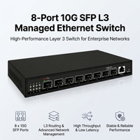 8 Ports 10G SFP+ L3 Managed Core Switch with Console Port Support VLAN, QoS Static Routing, OSPF, DHCP for Fiber Optic Backbone