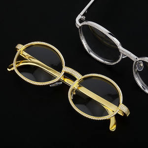 <span class=keywords><strong>Gafas</strong></span> de Madera Maciza de Vanguardia Europeas y Americanas con Montura Metálica con Piedras Preciosas, Modernas y a la Moda - Product Image 1