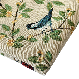 Nouveau design Tissu jacquard tissé teint <span class=keywords><strong>en</strong></span> fil, grammage lourd 330 g/m², motif floral et oiseaux verts pour sacs, ameublement et textiles de maison - Product Image 2