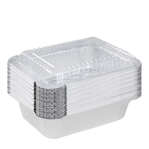 Barquette en aluminium 9x7 pouces, 5 lb, oblongue, grande, 50 oz, rectangulaire, pour traiteur, fête, livraison de repas - Product Image 1