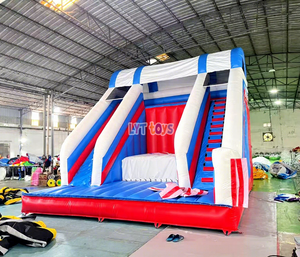 Toboggan aquatique gonflable géant de 5 à 9 m de haut, double toboggan <span class=keywords><strong>avec</strong></span> piscine à jets, PVC de 0,9 mm pour les fêtes d'enfants en plein air, parc aquatique - Product Image 2