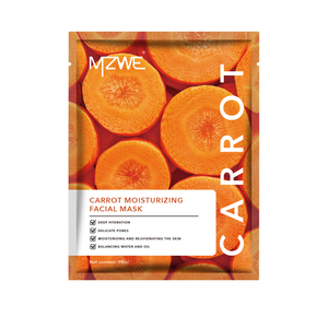 Personnalisation Carotte Blanchiment Hydratant Feuille Masques Visage Soins de la Peau Femmes Soins de la Peau Végétale Masque Facial - Product Image 1