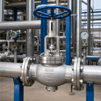 Vanne à soupape manuelle à molette en acier inoxydable à bride pour conduite de refoulement de pompe, PN16, pour systèmes de pipeline industriels