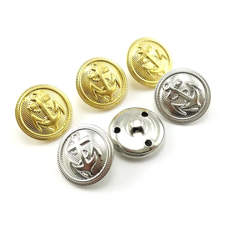 Wholesales Hot Sale Silver Gold Color Jacket Metal Buttons For Garment