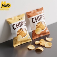 Miaowadi sac d'emballage personnalisé de qualité alimentaire avec joint arrière logo de collation feuille d'aluminium plastique laminé croustilles de pomme de terre