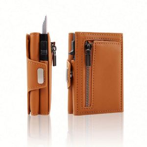 Luxury Fashion Men's <b>Card</b> <b>Wallet</b> Organizer-PU Leather Zipper Coin Pocket RFID Blocking 9.7x6.7CM (usa Mairun Model 823 Custom - Product Image 2