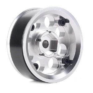 Jante de roues Beadlock en métal 1.55 pouces personnalisée pour voiture sur chenilles 1/10 RC D90 TF2 <span class=keywords><strong>Tamiya</strong></span> CC01 CC02 LC70 LC80 pièces de mise à niveau (argent) - Product Image 3