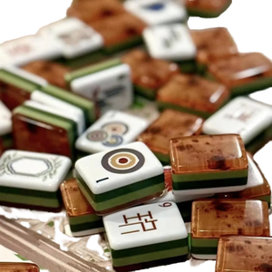Juego de Mahjong Americano de Lujo Portátil de 160 Piezas con Patrón de Madera de 4 Capas y Acrílico - Product Image 6