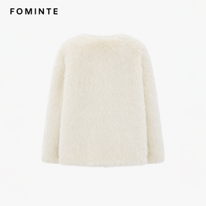 <span class=keywords><strong>Manteau</strong></span> d'hiver de luxe pour <span class=keywords><strong>femme</strong></span> en fausse fourrure d'agneau, à manches longues, doux et moelleux, chaud et décontracté, style mode, vente en gros OEM ODM - Product Image 2